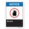 Signmission ANSI Notice, Decal, 5" x 3.5", Landscape, No Exit OS-NS-D-35-L-19926 - alternate 1